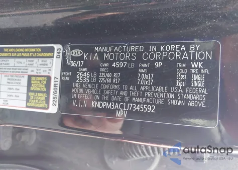 2018 Kia Sportage Lx from USA, damaged, VIN KNDPM3AC1J7345592